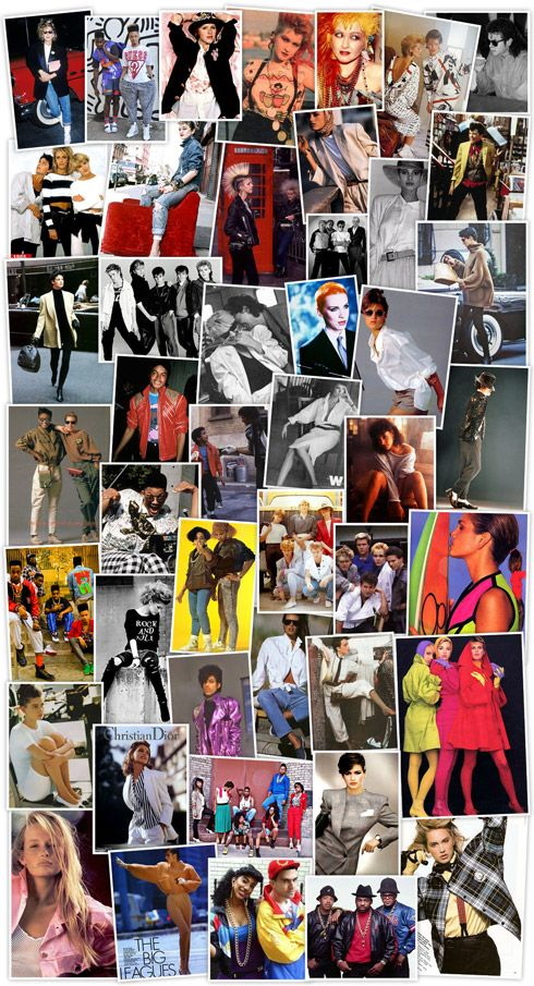 Collage of 1980 Fashion