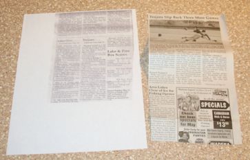 bulletin board of clippings